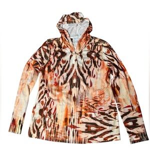 Zenergy by Chico's Women’s Earthtones Full-Zip Hoodie Jacket SZ 0=S (4-6)